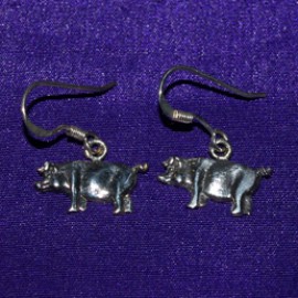 Pig Silver Earrings